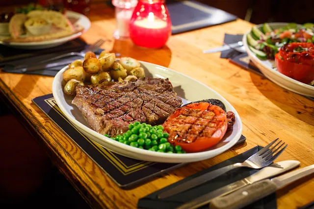 Steak cooked on the chargrill